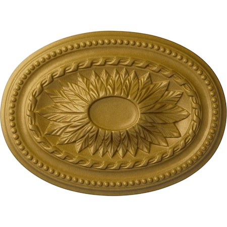 Ekena Millwork Saverne Ceiling Medallion, Hand-Painted Pharaohs Gold, 18 1/2"W x 13 1/2"H x 1 7/8"P CM18SAPGS